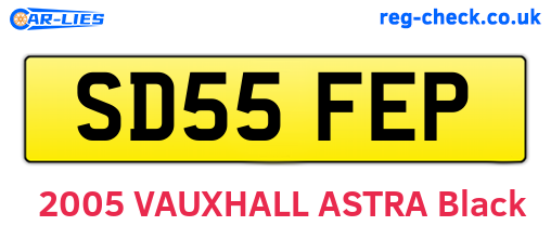 SD55FEP are the vehicle registration plates.