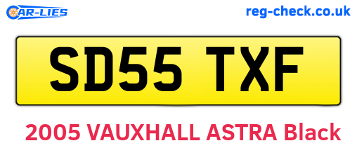 SD55TXF are the vehicle registration plates.