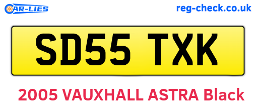 SD55TXK are the vehicle registration plates.