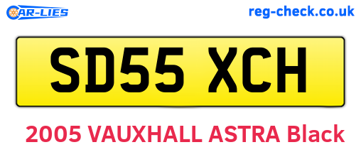 SD55XCH are the vehicle registration plates.