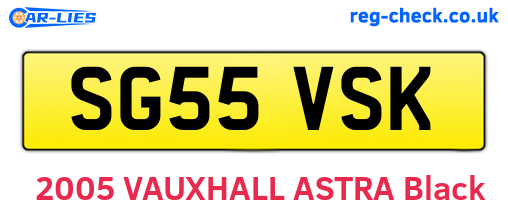 SG55VSK are the vehicle registration plates.