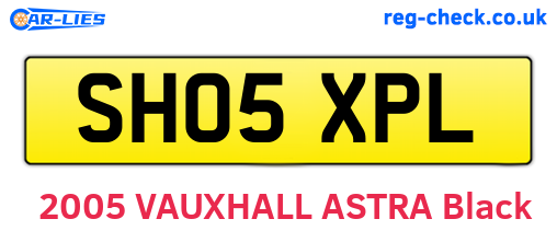 SH05XPL are the vehicle registration plates.