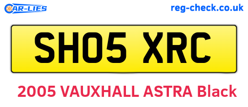 SH05XRC are the vehicle registration plates.