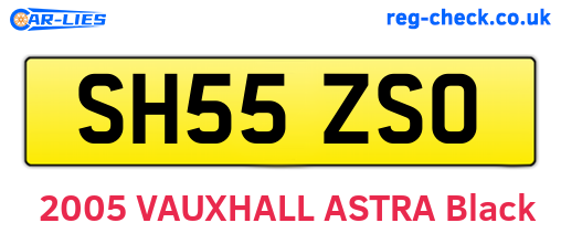 SH55ZSO are the vehicle registration plates.