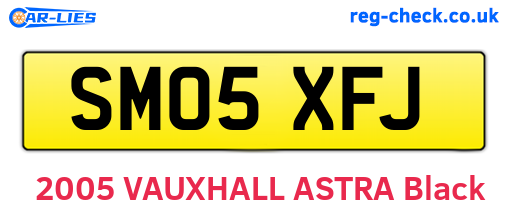SM05XFJ are the vehicle registration plates.