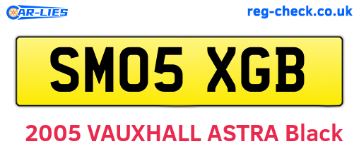 SM05XGB are the vehicle registration plates.