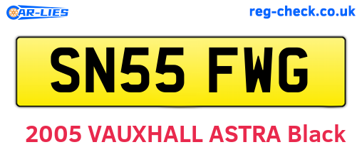 SN55FWG are the vehicle registration plates.