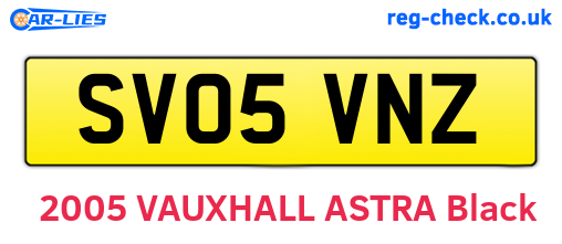 SV05VNZ are the vehicle registration plates.