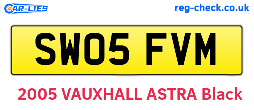 SW05FVM are the vehicle registration plates.