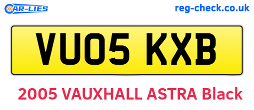 VU05KXB are the vehicle registration plates.