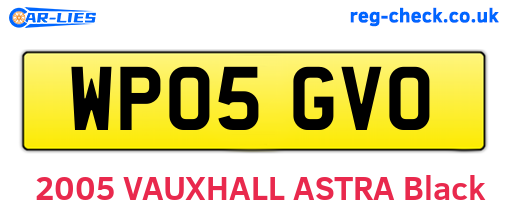 WP05GVO are the vehicle registration plates.