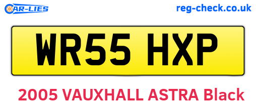 WR55HXP are the vehicle registration plates.