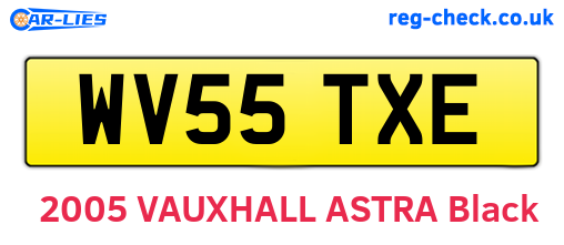 WV55TXE are the vehicle registration plates.