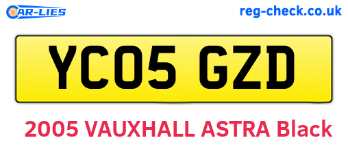 YC05GZD are the vehicle registration plates.