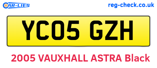 YC05GZH are the vehicle registration plates.