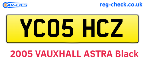 YC05HCZ are the vehicle registration plates.