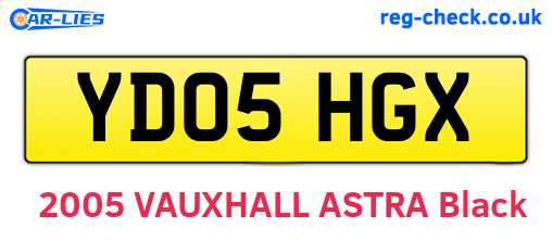 YD05HGX are the vehicle registration plates.
