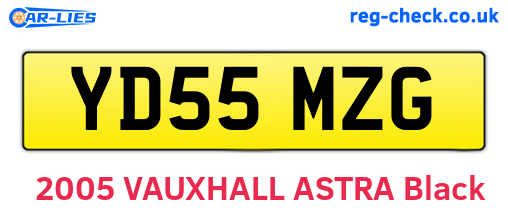 YD55MZG are the vehicle registration plates.