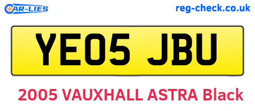 YE05JBU are the vehicle registration plates.