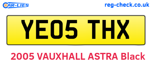 YE05THX are the vehicle registration plates.