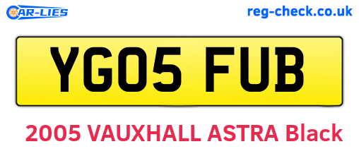 YG05FUB are the vehicle registration plates.
