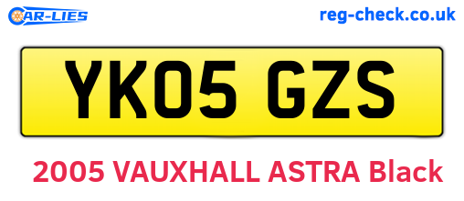 YK05GZS are the vehicle registration plates.