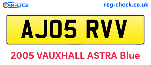 AJ05RVV are the vehicle registration plates.
