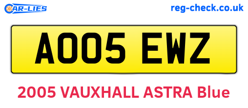 AO05EWZ are the vehicle registration plates.