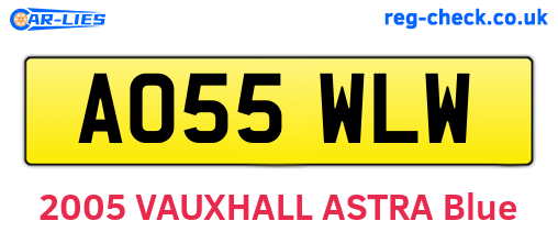AO55WLW are the vehicle registration plates.