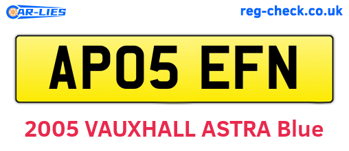 AP05EFN are the vehicle registration plates.