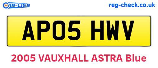 AP05HWV are the vehicle registration plates.
