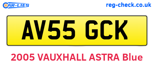 AV55GCK are the vehicle registration plates.