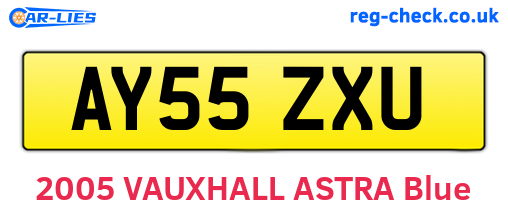 AY55ZXU are the vehicle registration plates.