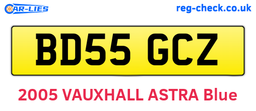 BD55GCZ are the vehicle registration plates.