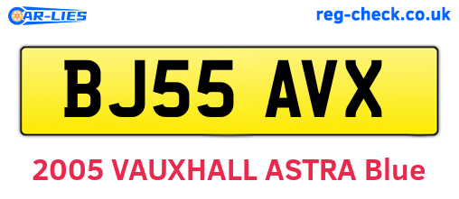 BJ55AVX are the vehicle registration plates.