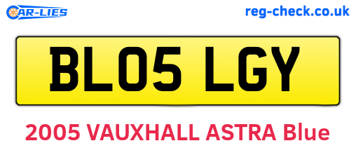 BL05LGY are the vehicle registration plates.