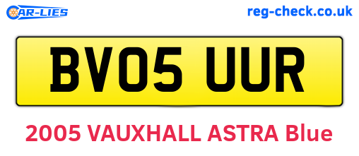 BV05UUR are the vehicle registration plates.