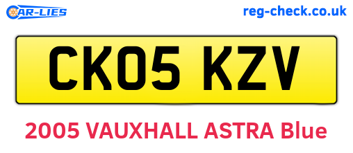 CK05KZV are the vehicle registration plates.