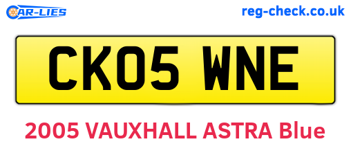 CK05WNE are the vehicle registration plates.