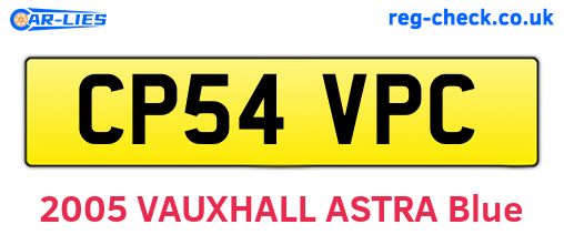CP54VPC are the vehicle registration plates.