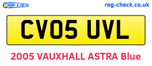 CV05UVL are the vehicle registration plates.