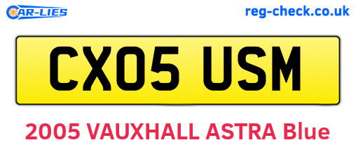 CX05USM are the vehicle registration plates.