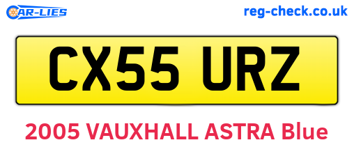 CX55URZ are the vehicle registration plates.