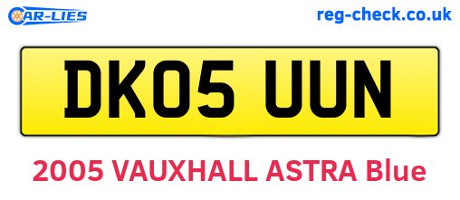 DK05UUN are the vehicle registration plates.