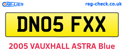 DN05FXX are the vehicle registration plates.