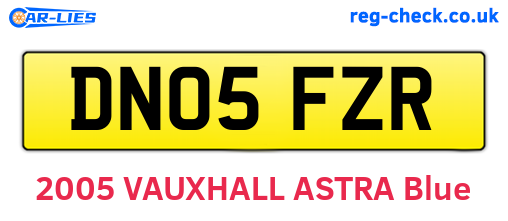 DN05FZR are the vehicle registration plates.