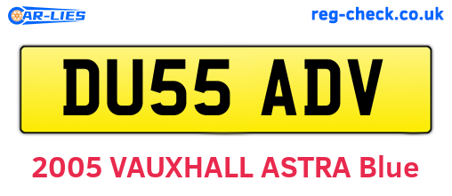 DU55ADV are the vehicle registration plates.