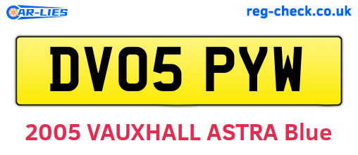 DV05PYW are the vehicle registration plates.