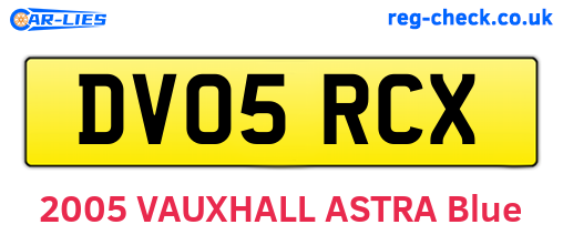 DV05RCX are the vehicle registration plates.