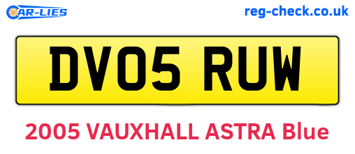 DV05RUW are the vehicle registration plates.
